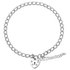 Bracelet à breloques en argent sterling avec fermoir en forme de cœur
