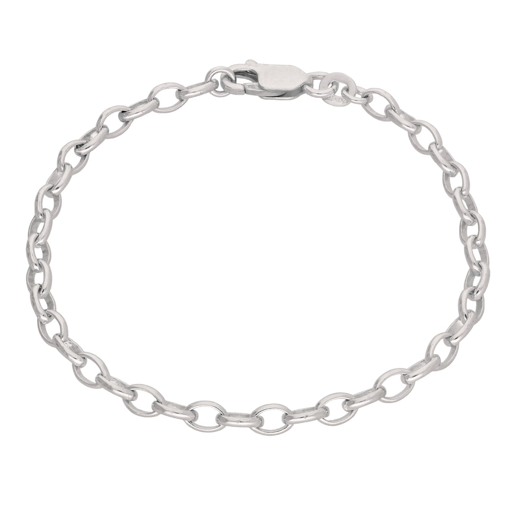Bracelet à breloques en argent sterling avec chaîne Belcher