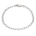 Bracelet à breloques en argent sterling avec chaîne Belcher