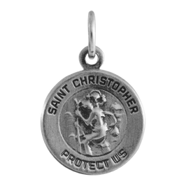 Breloque médaille Saint-Christophe en argent sterling