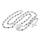 Collier de perles de chapelet en argent sterling