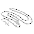 Collier de perles de chapelet en argent sterling