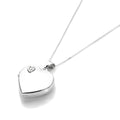 Médaillon cœur en or blanc 9 carats avec diamants