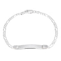 Bracelet plaque d'identité Figaro en argent sterling