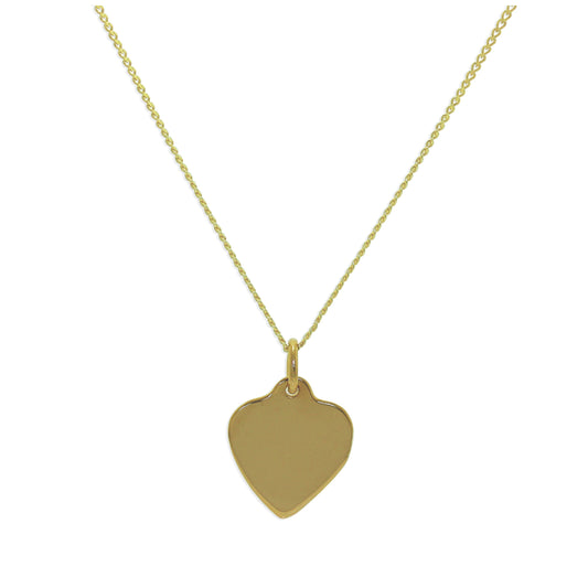 Collier cœur personnalisé en or jaune 9 carats - 40 à 45 cm