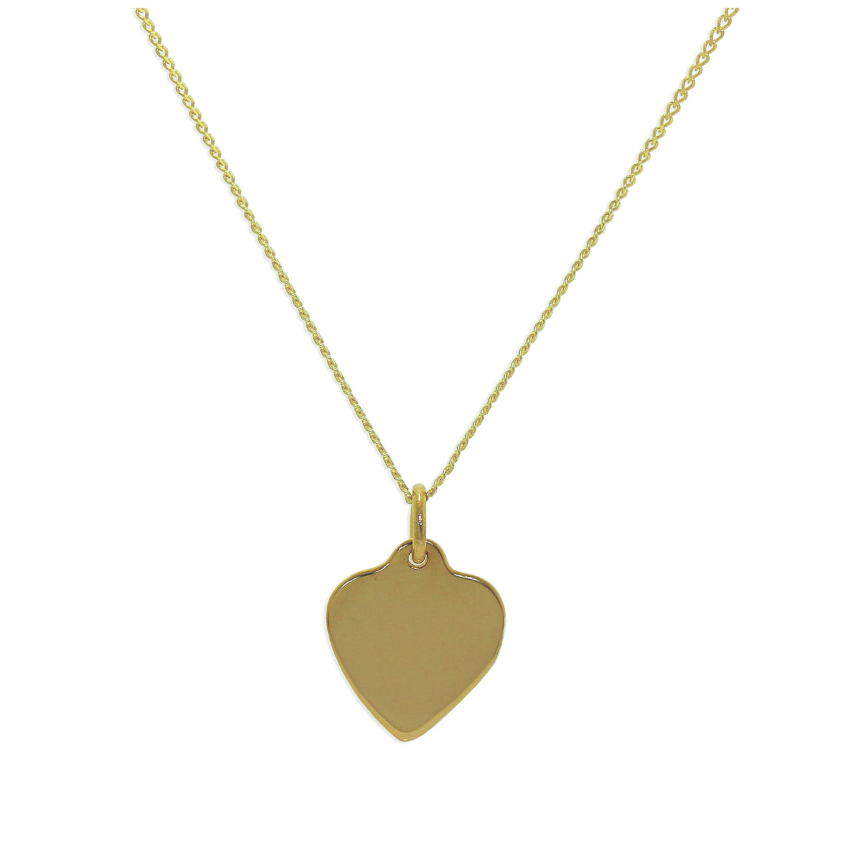 Collier cœur personnalisé en or jaune 9 carats - 40 à 45 cm