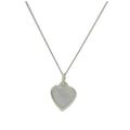 Collier cœur personnalisé en or blanc 9 carats - 40 à 45 cm