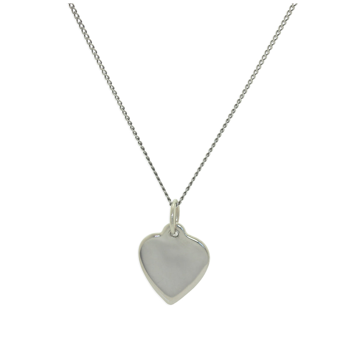 Collier cœur personnalisé en or blanc 9 carats - 40 à 45 cm