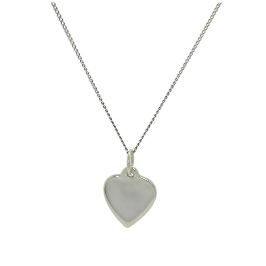 Collier cœur personnalisé en or blanc 9 carats - 40 à 45 cm
