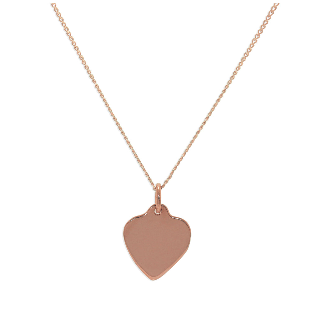 Collier cœur personnalisé en or rose 9 carats - 40 à 50 cm