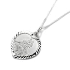 Collier personnalisé en argent sterling avec cœur Saint-Christophe - 40 à 55 cm