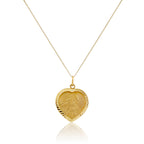Collier personnalisé en or 9 carats avec cœur Saint-Christophe - 40 à 45 cm