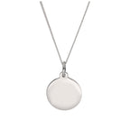 Pendentif rond gravable en argent sterling - 40 à 55 cm