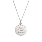 Pendentif rond gravable en argent sterling - 40 à 55 cm