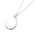 Pendentif ovale gravable en argent sterling - 40 à 55 cm