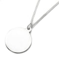 Grand pendentif rond gravable en argent sterling - 40 à 60 cm