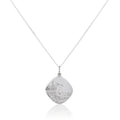 Grand pendentif réversible carré Saint-Christophe en argent sterling - 40 à 61 cm