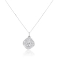 Pendentif Saint-Christophe carré réversible en argent sterling de taille moyenne (35 à 80 cm)