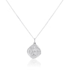 Pendentif Saint-Christophe carré réversible en argent sterling de taille moyenne (35 à 80 cm)
