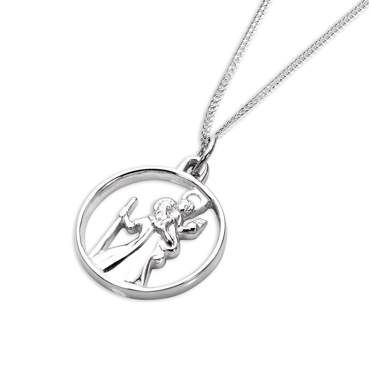 Pendentif Saint-Christophe ouvert en argent sterling - 40 à 55 cm