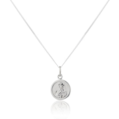 Pendentif Saint-Christophe rond en argent sterling
