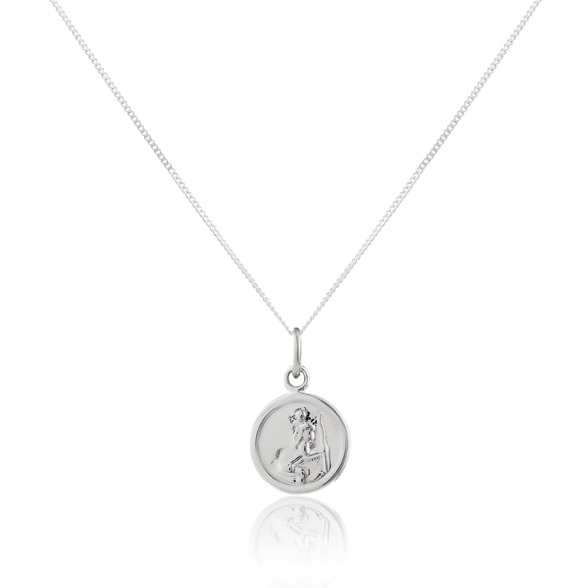 Pendentif Saint-Christophe rond en argent sterling