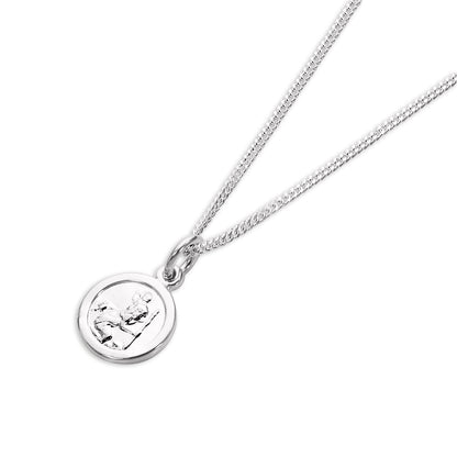 Pendentif Saint-Christophe rond en argent sterling