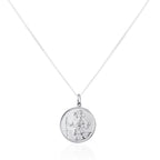 Grand pendentif rond Saint-Christophe en argent sterling - 40 à 61 cm