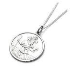 Grand pendentif rond Saint-Christophe en argent sterling - 40 à 61 cm