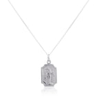 Pendentif en argent sterling avec petite plaque Saint-Christophe - 35 à 80 cm