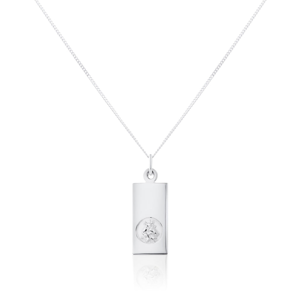 Pendentif Saint-Christophe moderne en argent sterling - 40 à 55 cm