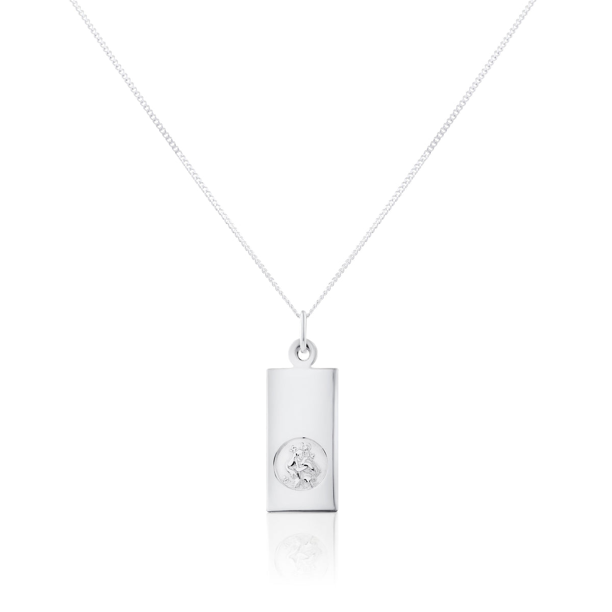 Pendentif Saint-Christophe moderne en argent sterling - 40 à 55 cm