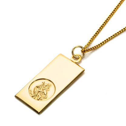 Grand pendentif Saint-Christophe moderne en or 9 carats - 40 à 50 cm