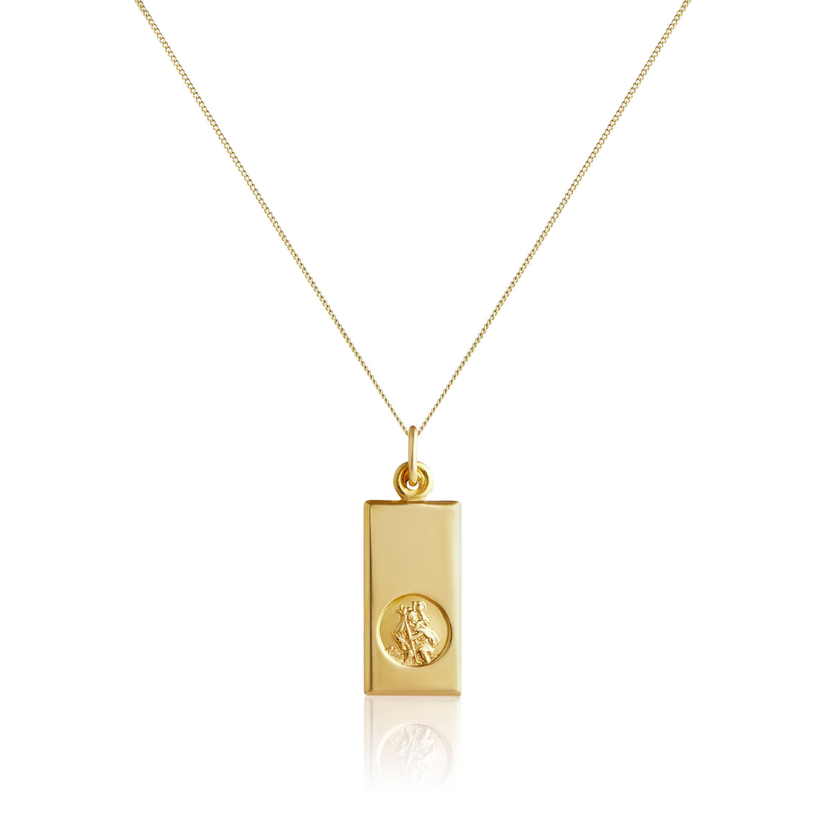 Pendentif Saint-Christophe moderne en or 9 carats - 40 à 45 cm