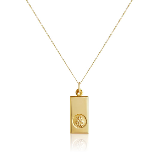 Pendentif Saint-Christophe moderne en or 9 carats - 40 à 45 cm