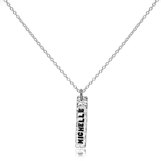 Collier personnalisé en argent sterling martelé fait à la main