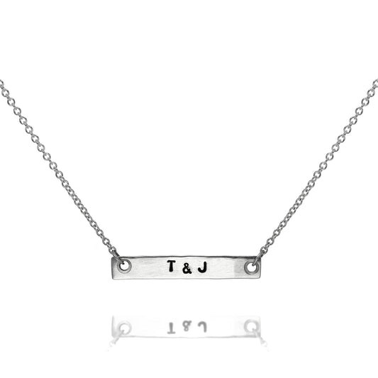 Collier barre en argent sterling personnalisé