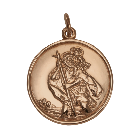 Pendentif Saint Christophe en or rose 9 carats