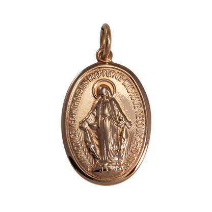 Médaille de l'Immaculée Conception en or rose 9 carats