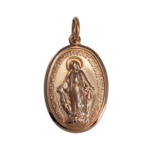 Médaille de l'Immaculée Conception en or rose 9 carats