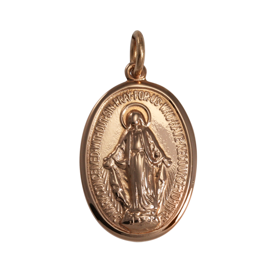 Médaille de l'Immaculée Conception en or rose 9 carats