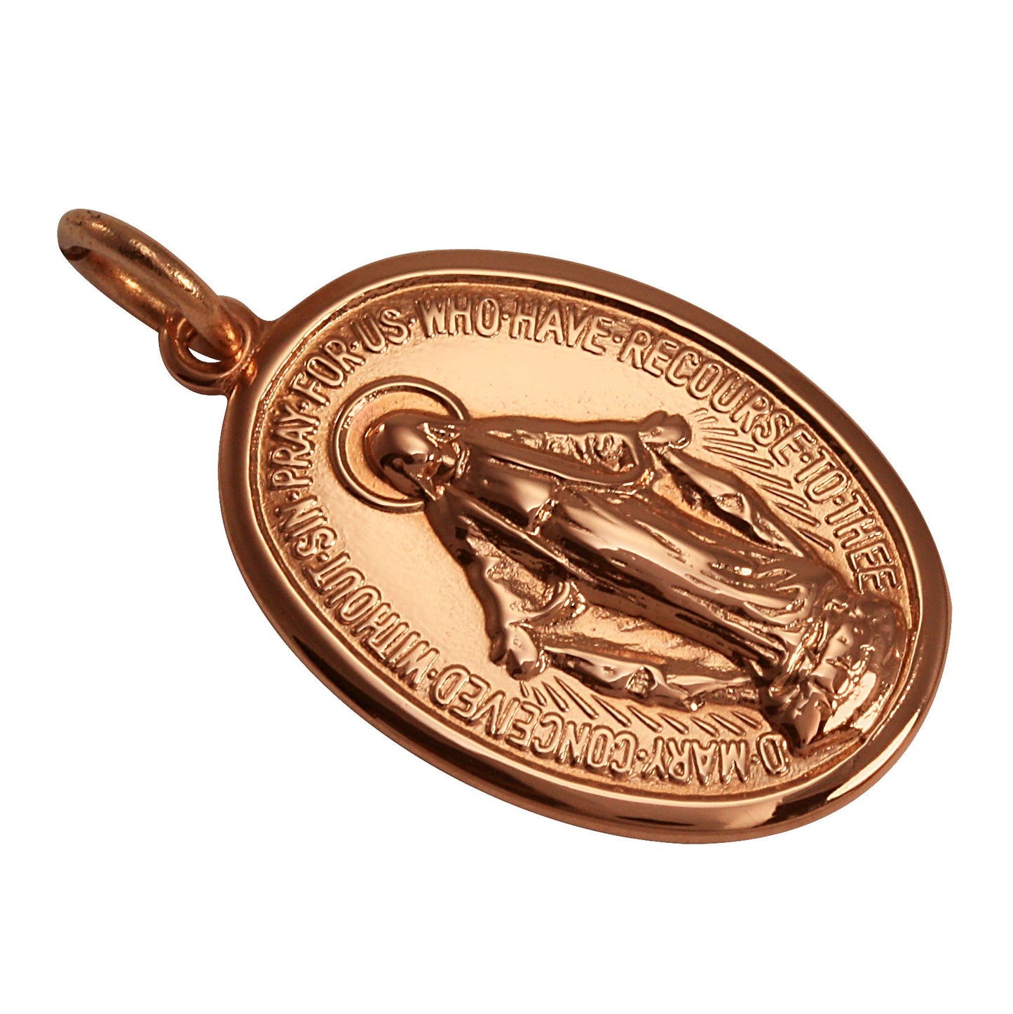 Médaille de l'Immaculée Conception en or rose 9 carats