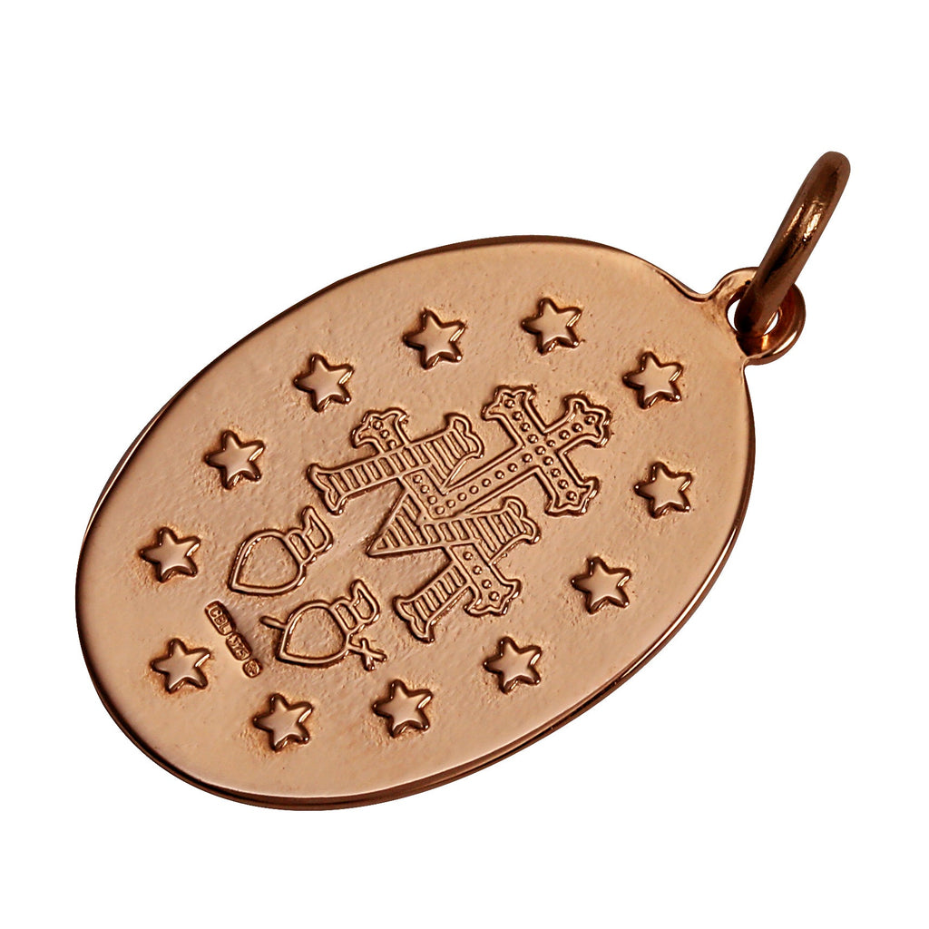 Médaille de l'Immaculée Conception en or rose 9 carats