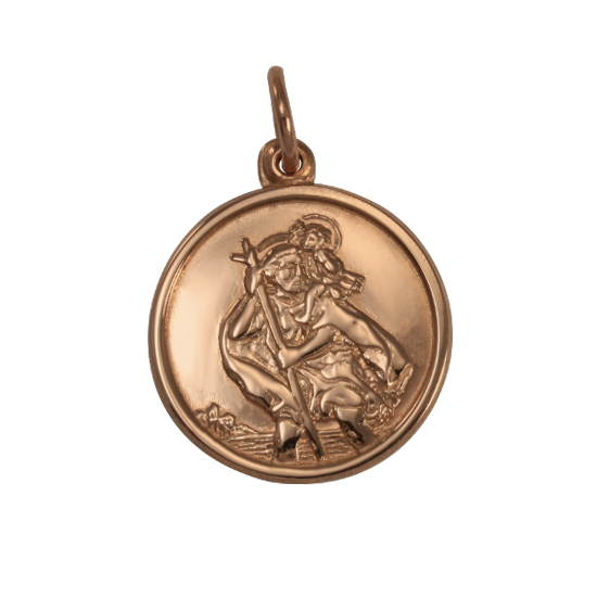 Pendentif Saint Christophe en or rose 9 carats