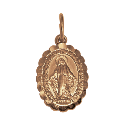 Médaille miraculeuse en or rose 9 carats