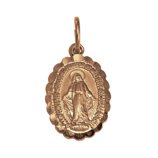 Médaille miraculeuse en or rose 9 carats