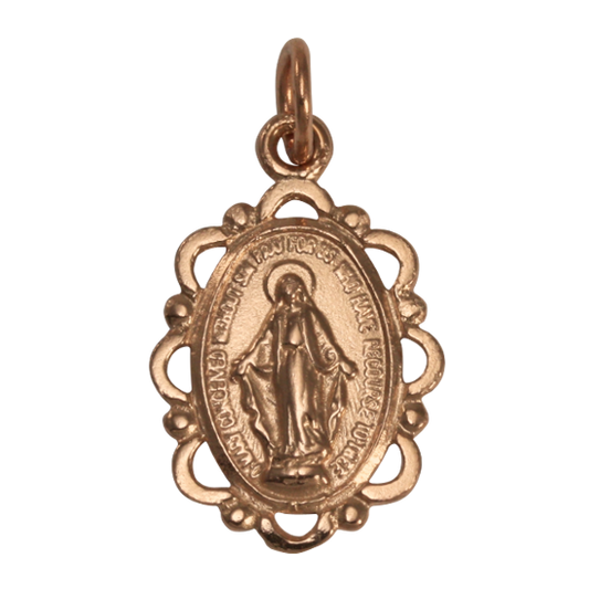 Médaille miraculeuse en or rose 9 carats