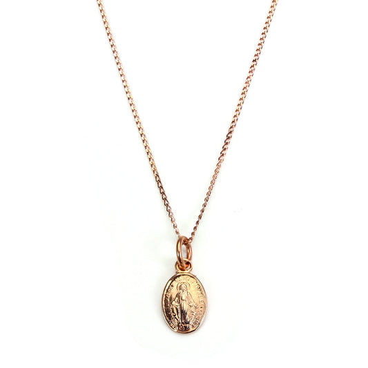 Collier Médaille Miraculeuse en or rose 9 carats
