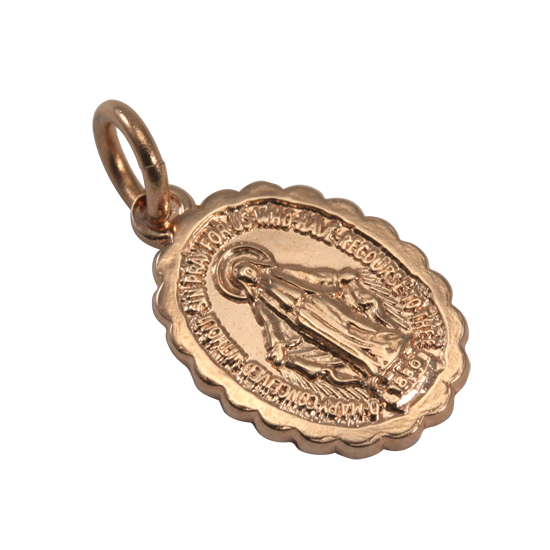 Pendentif Sainte Marie en or rose 9 carats