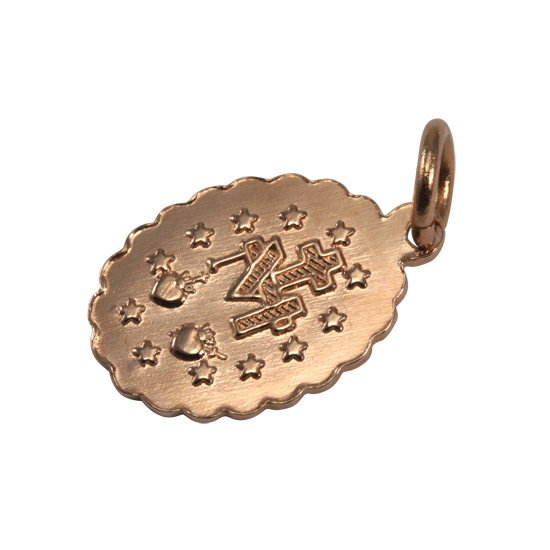 Pendentif Sainte Marie en or rose 9 carats